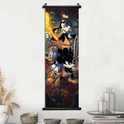 Disney Mickey Mouse Wallpaper Wall Artwork Canvas Hanging Scroll Poster Painting Print Home Decoration Art Child Birthday Gift