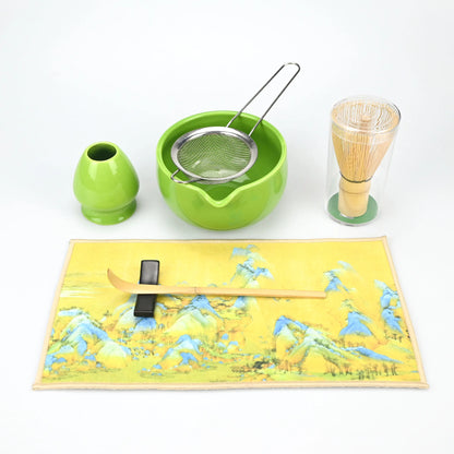 Matcha Tea Set, 7pcs Matcha Whisk Set, Matcha Starter Making Kit, Matcha Green Tea Whisk Set with Scoop, Scoop Rest, Sifter, Whi