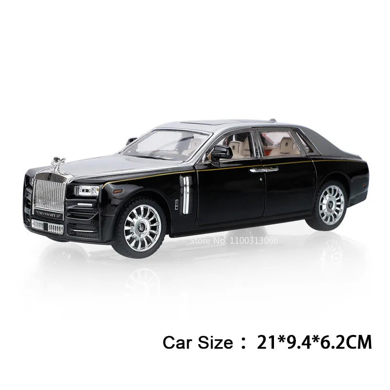 1:24 Mansory Rolls-Royce Phantom HONGQI HS9 Models Toys Cars Wheel Pull Back Miniature Car 6 Doors Opened Vehicles Kids Gifts
