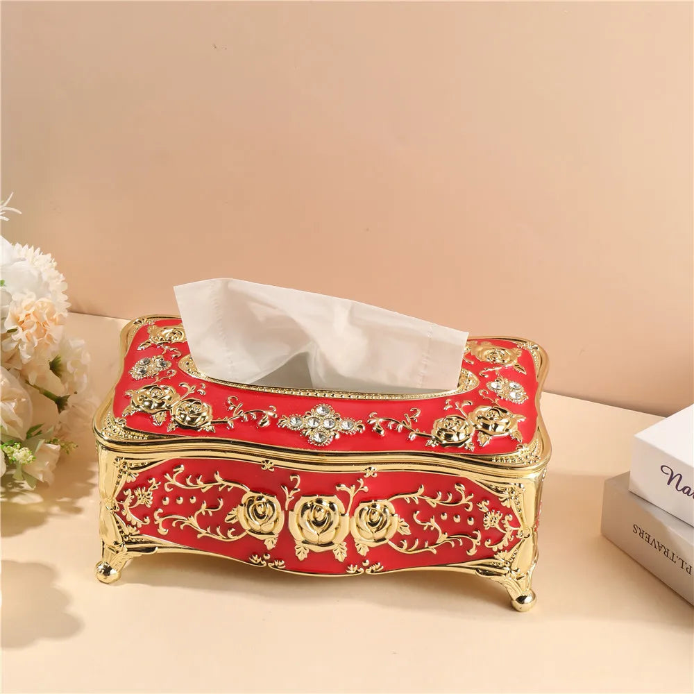 Luxury Continental Acrylic Tissue Box Kitchen Tissue Storage Box Handkerchief Toilet Tissue Holder Home Storage Supplies
