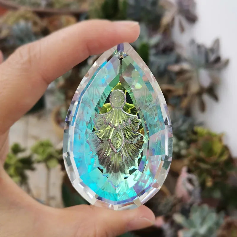 Color Crystal Prism Suncatcher Hanging Evergreen Tree Pendant Chandelier Parts DIY Craft Home Wedding Window Decoration Figurine