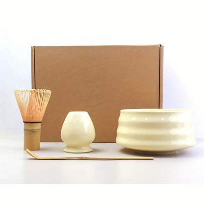 4pcs/set Japanese Style Matcha Tea Set With Tool Rack, Including Bowl, Whisk, Spoon, Great Gift For Ceremony, Traditional Decora