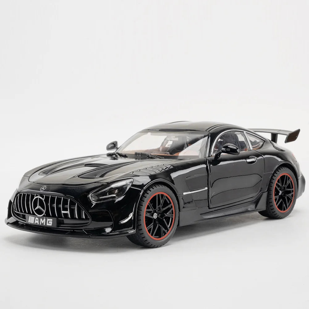 1:18 Scale Alloy GTR Car Model Diecast Toys Rubber Tire Light Sound Simulated Vehicles Models Wheel Pull Back Cars Boys Presents