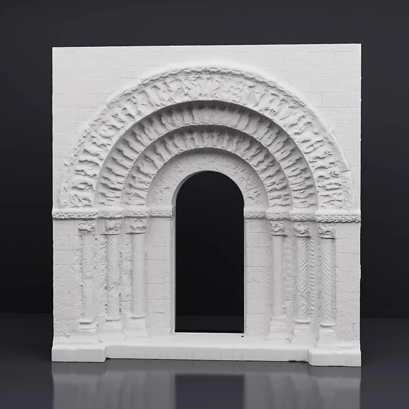 Gothic Cathedral Arch Plaster Relief Sculpture Nordic Home Decor 3D Art Decorative Artworks Interior Arch Relief Home Decor