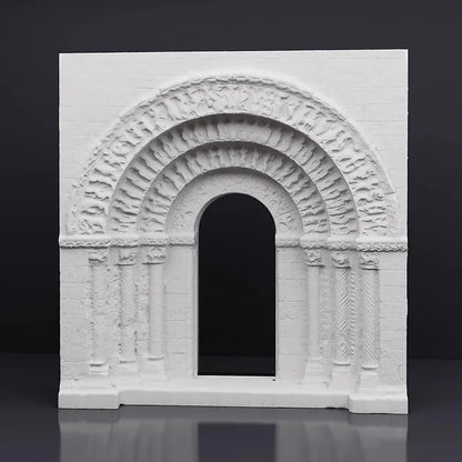 Gothic Cathedral Arch Plaster Relief Sculpture Nordic Home Decor 3D Art Decorative Artworks Interior Arch Relief Home Decor