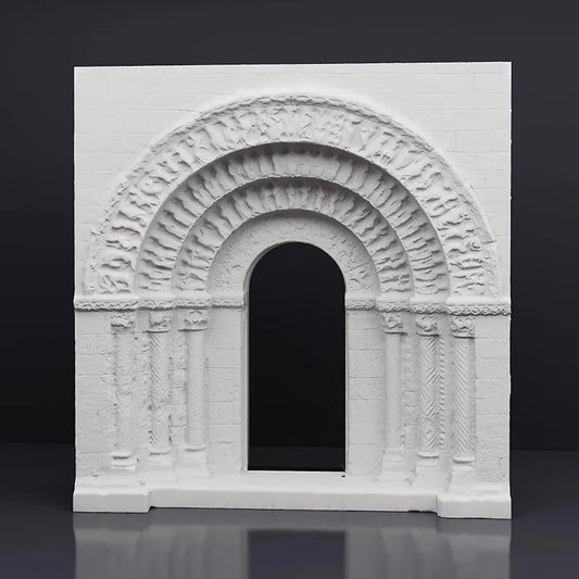 Gothic Cathedral Arch Plaster Relief Sculpture Nordic Home Decor 3D Art Decorative Artworks Interior Arch Relief Home Decor