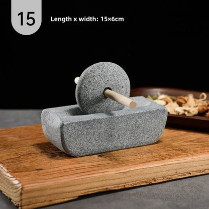 Stone mill Dynasty tea mill small stone mortar pounding mortar rolling mill point tea matcha tea powder tea cakegrinding machine