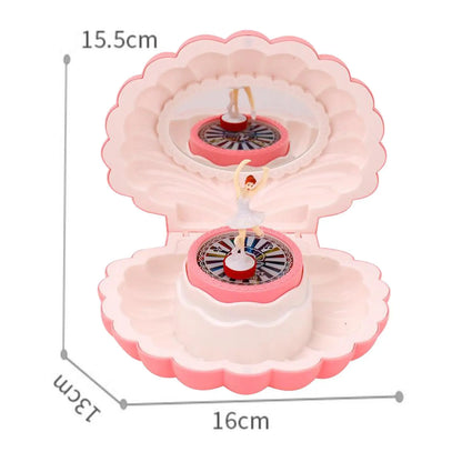 Classic Shell Music Box Ballet Girl Musical Box for Home Decoration Bedroom Ornament