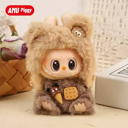 New Hot Lafufu  Dolls Sitting Party Clothing Outfit 17cm Mini Plush Doll'S Clothes Bear Rabbit Bib Pants Overalls Accessories