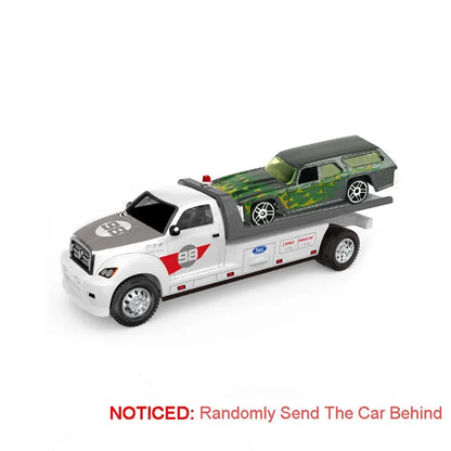 1: 64 Container Trailer Toys Alloy Models Cars Doors Opened Pull Back Miniature Flatbed Transport Vehicles Boys Festival Gifts