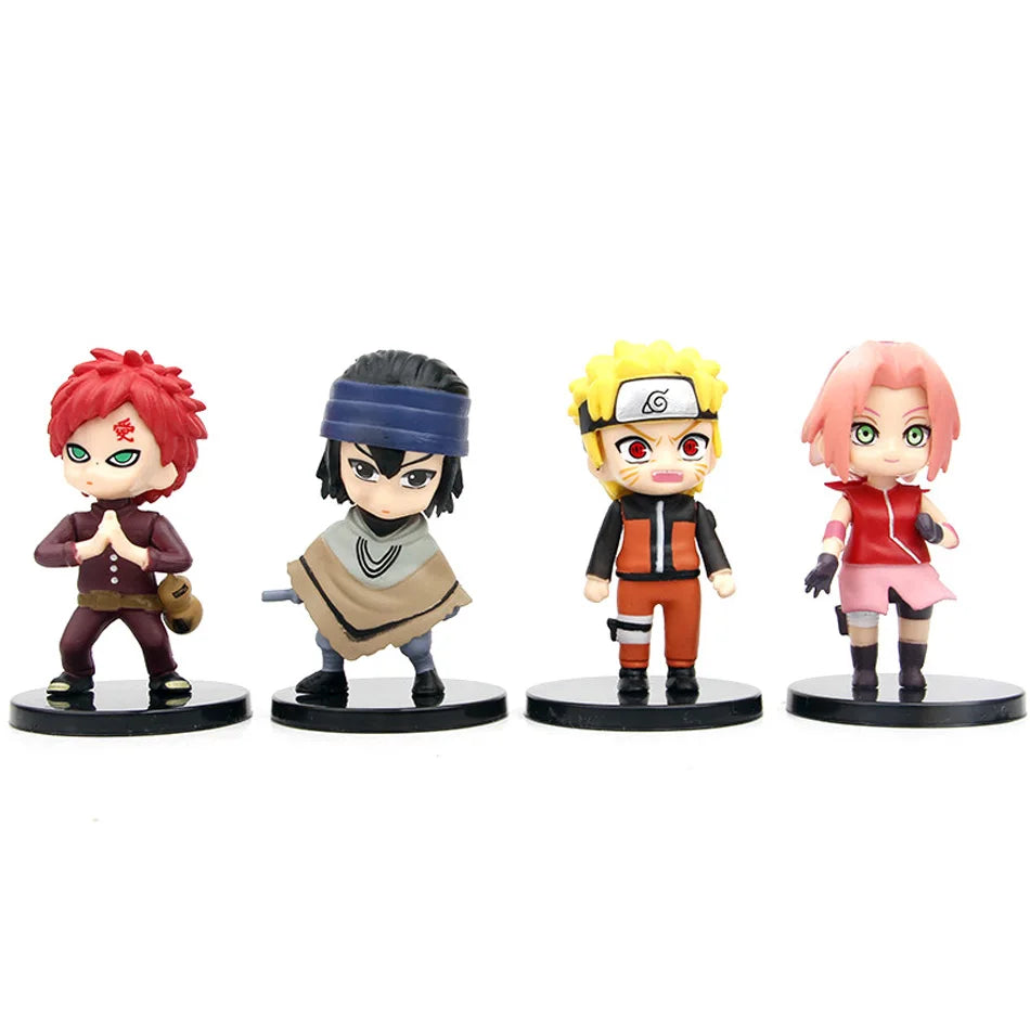 12pcs/set Anime Naruto Shippuden Hinata Sasuke Itachi Kakashi Gaara anime figure Q Version PVC Figures Toys Dolls Kid Gift