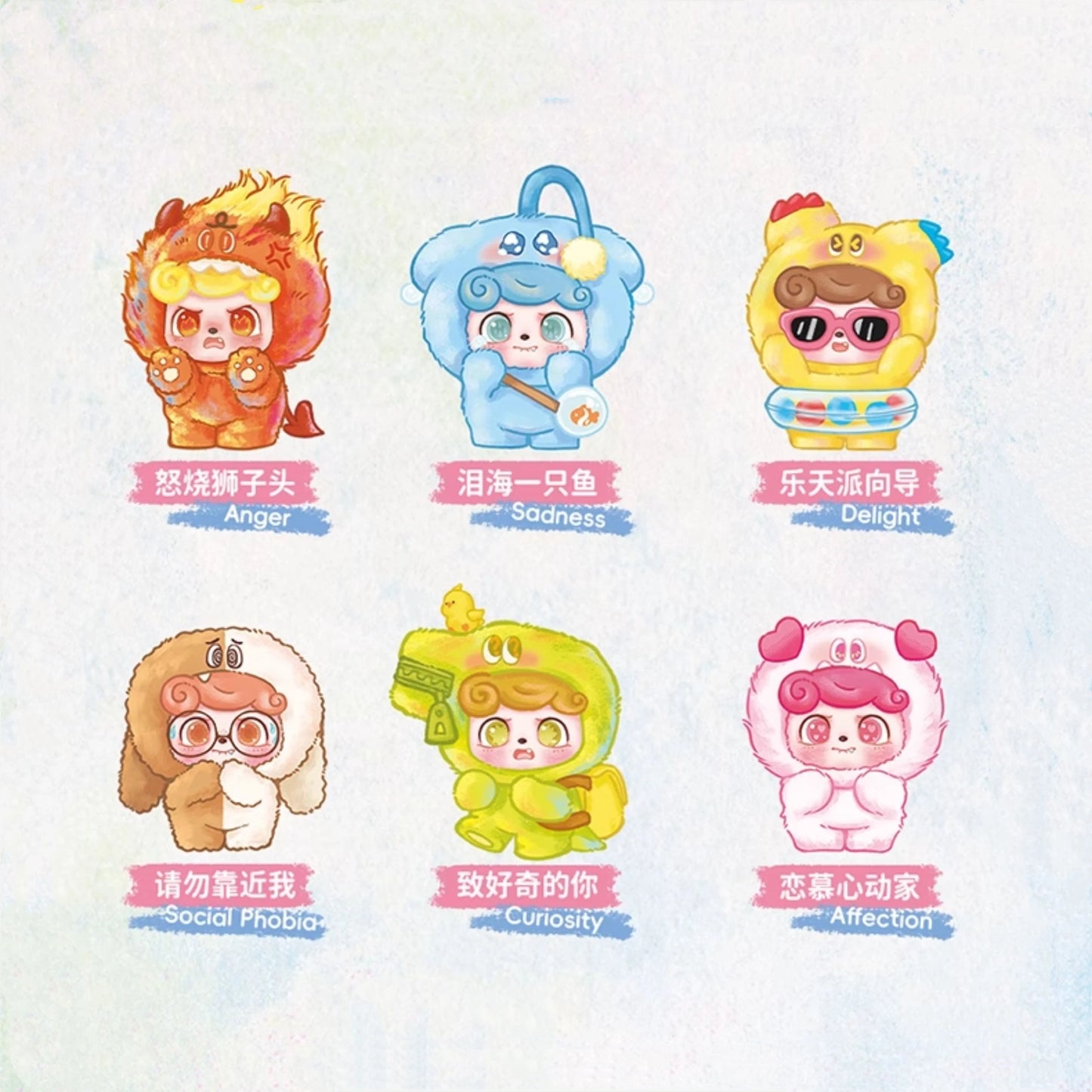 In Stock Q.KID Emotional Hairy Monsters Series Vinyl Blind Box Mystery Box Caixa Caja Dolls Gift Anime Figure Toys