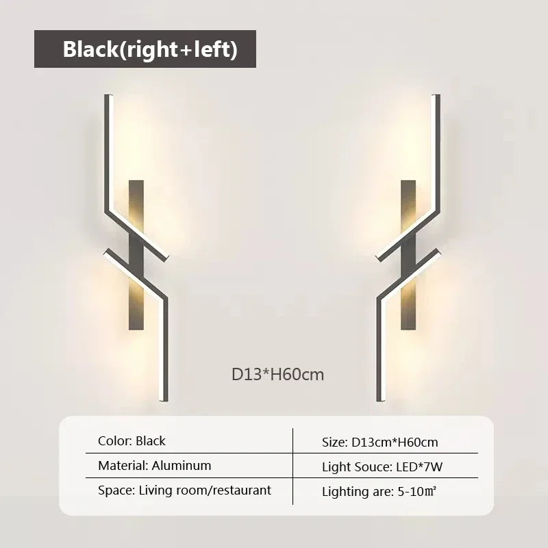 Modern LED Wall Lamp for Living Room TV Sofa Lobby Background  Bedroom Bedside Wall Lights Indoor Sconce Decor Lighting Fixture