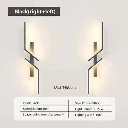 Modern LED Wall Lamp for Living Room TV Sofa Lobby Background  Bedroom Bedside Wall Lights Indoor Sconce Decor Lighting Fixture
