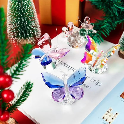 Crystal Cut Butterfly Ornament Decoration for Office Table Home Bedroom Crystal Ball Figurine Desk Table Window Ornaments Gifts