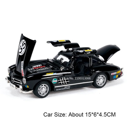 1:32 Alloy Diecast 300SL Toys Models Cars with Light Music Miniature Vintage Car Doors Opened Vehicles for Child Adult Gifts
