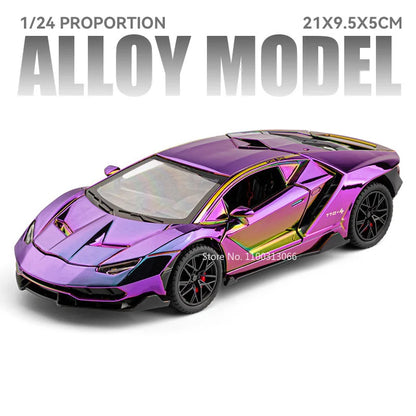 1:24 Lambor LP770-4 Huracan STO Toy Model Sports Cars Wheels Turned Miniature Car 4 Doors Opened Vehicle Boys Educational Toys