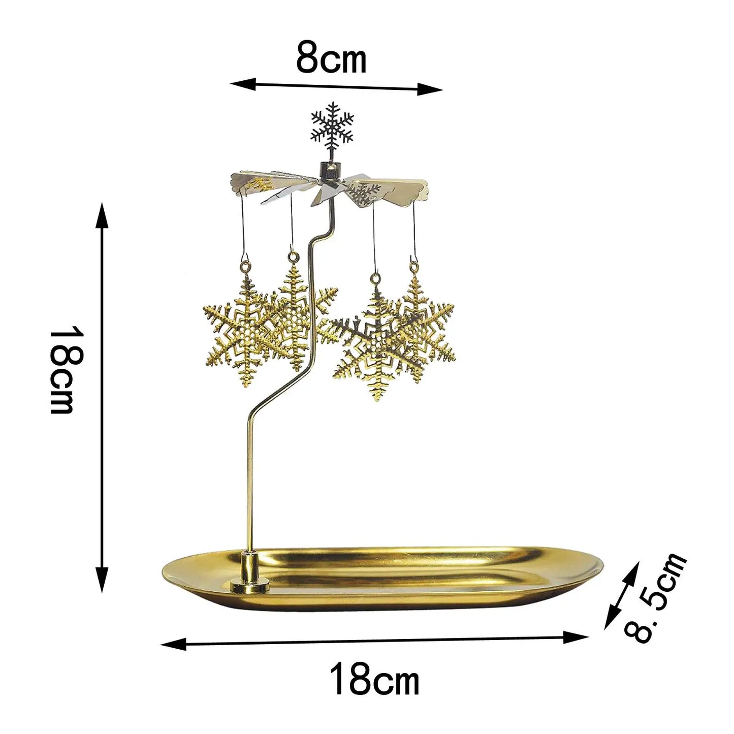 Golden Rotating Candlestick Holder Carousel Revolving Candle Tray Candle Holder for Romantic Wedding Party Bedroom Decoration