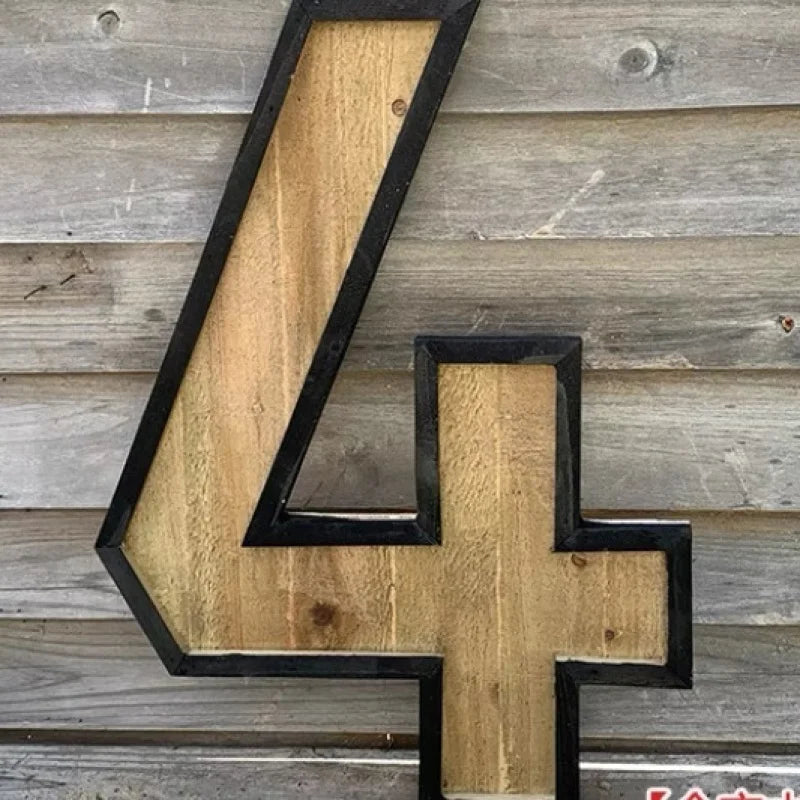 Uppercase English Letter Combination Distressed Solid Wood Bar Ornaments Cafe Shop Logo Decor Desktop Crafts Art Decoration