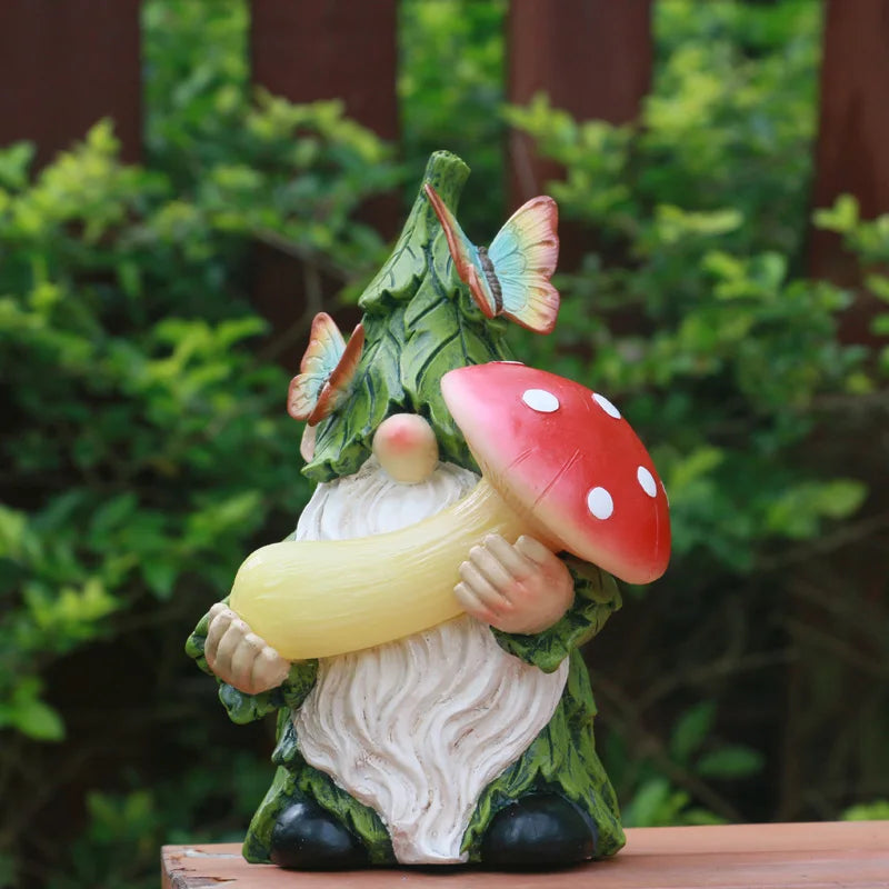 Solar Dwarf Garden statue Resi mushroomOutdoor garden decorative garden art sculpture used for garden lawn decorative lights