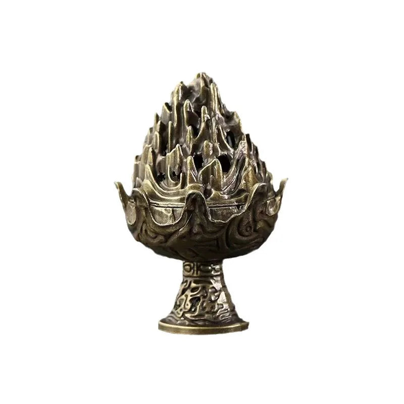 Creative Vintage Hollow Out Metal Incense Burner Holder Exquisite Hill Shape Incense Burner For Yoga Home tea ceremony ornaments