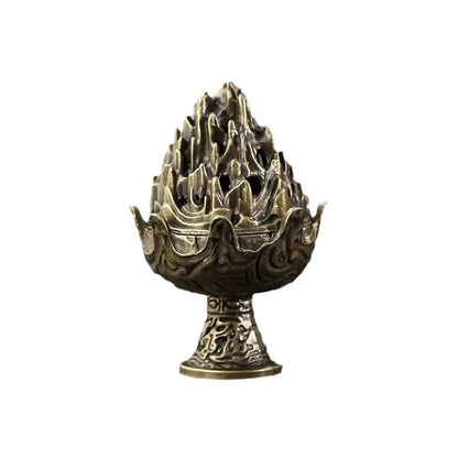 Creative Vintage Hollow Out Metal Incense Burner Holder Exquisite Hill Shape Incense Burner For Yoga Home tea ceremony ornaments