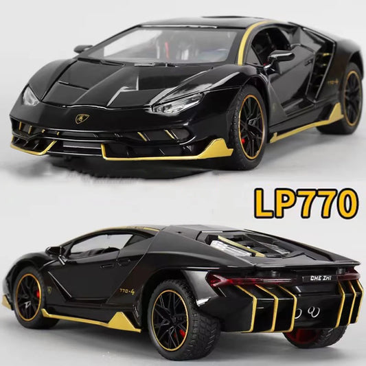 1:32 Lambor LP770-4  LP780-4 Alloy Toy Cars Models Doors Opened Miniature Sports Car Wheel Pull Back Vehicle Kids Collection Fun