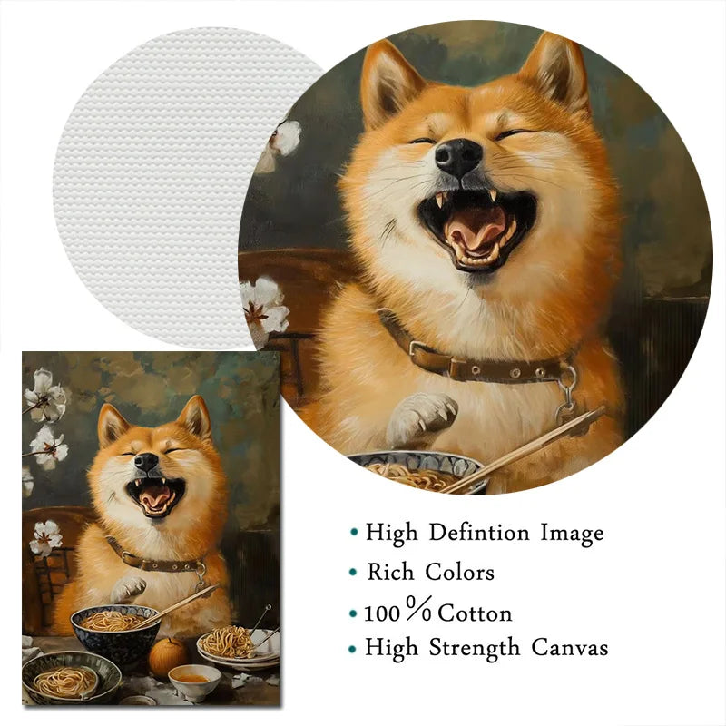 Lamian Noodles Animal Raccoon Hamster Bear Poster Canvas Printing Vintage Animals Kitchen Art Decor Home Dining Room Decoration