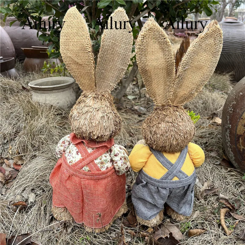 High 45cm Big Mori Straw Rabbit.Simulation Animal Easter Decoration Ornaments Wedding Shooting Props,Christmas Gift,Xmas