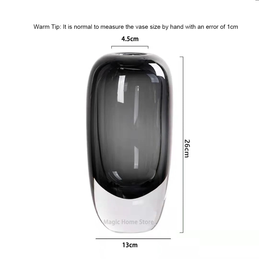 Transparent Glass Vase Crystal Flower Hydroponic Vase Modern Indoor Room Decor Decorative Vases for Living Room Table Decoration