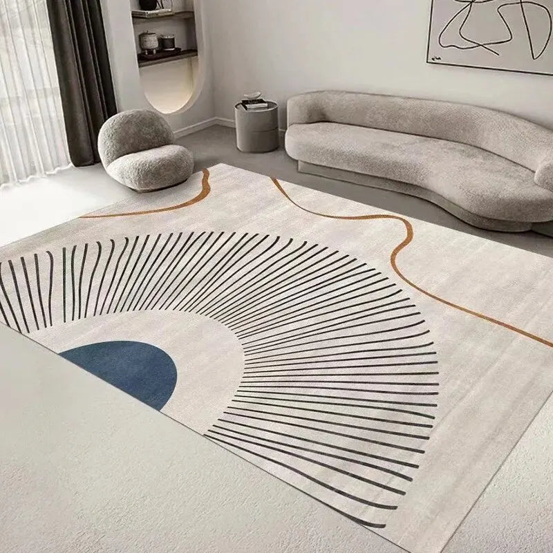 Wabi-sabi Striped Crystal Velvet Living Room Rug Light Luxury Sofa Floor Mat Full Shop Home Room Bedroom Bed Blanket