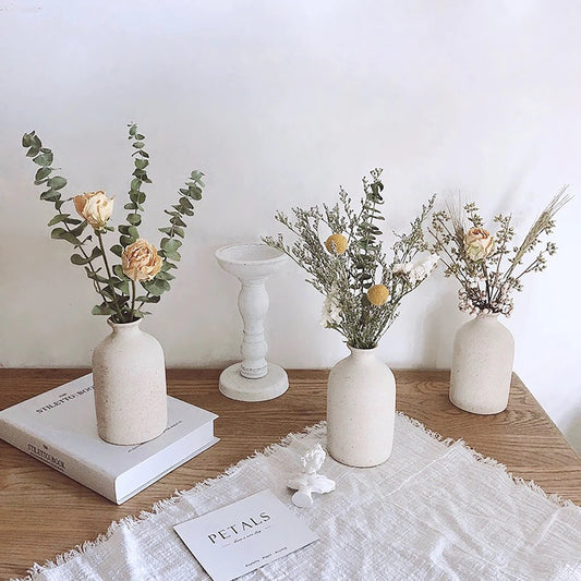Ceramic Vase Plain Embryo Nordic Handicrafts Desk Decoration Home Decoration Dried Flowers Small Flower Inserts