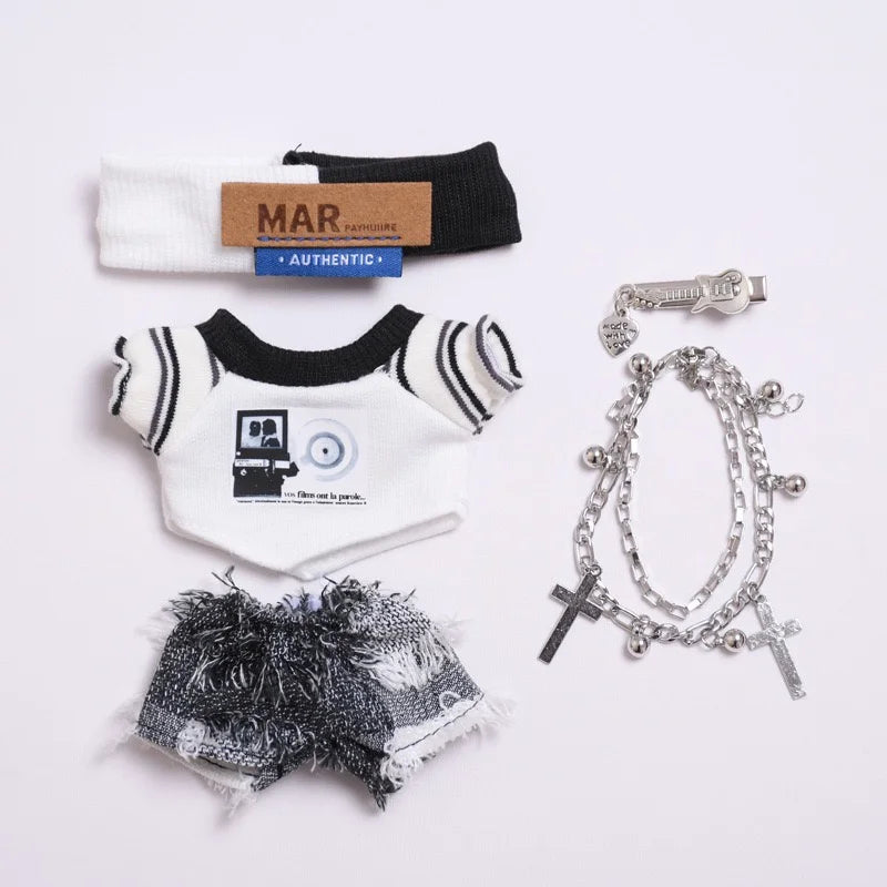 17cm Cute Mini Plush Dolls Outfits Lafufu Korean  Idol Doll Clothing Accessories Full Set Handsome Style Suits  Toy Gifts