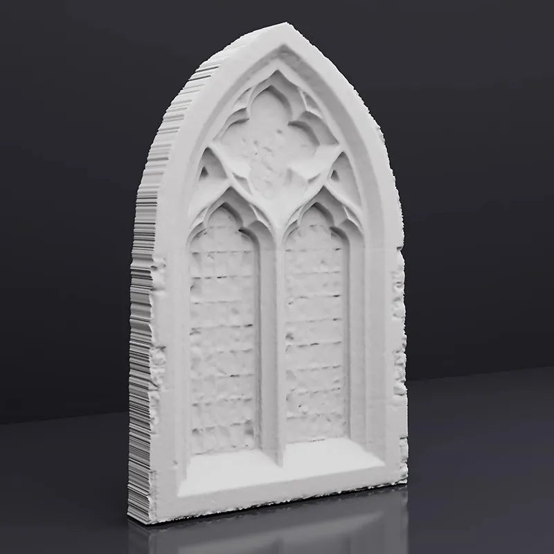 Church Window Plaster Bas-Relief Sculpture Nordic Home Decor Art Modern Ornament Desktop Display Aesthetic Room Decor
