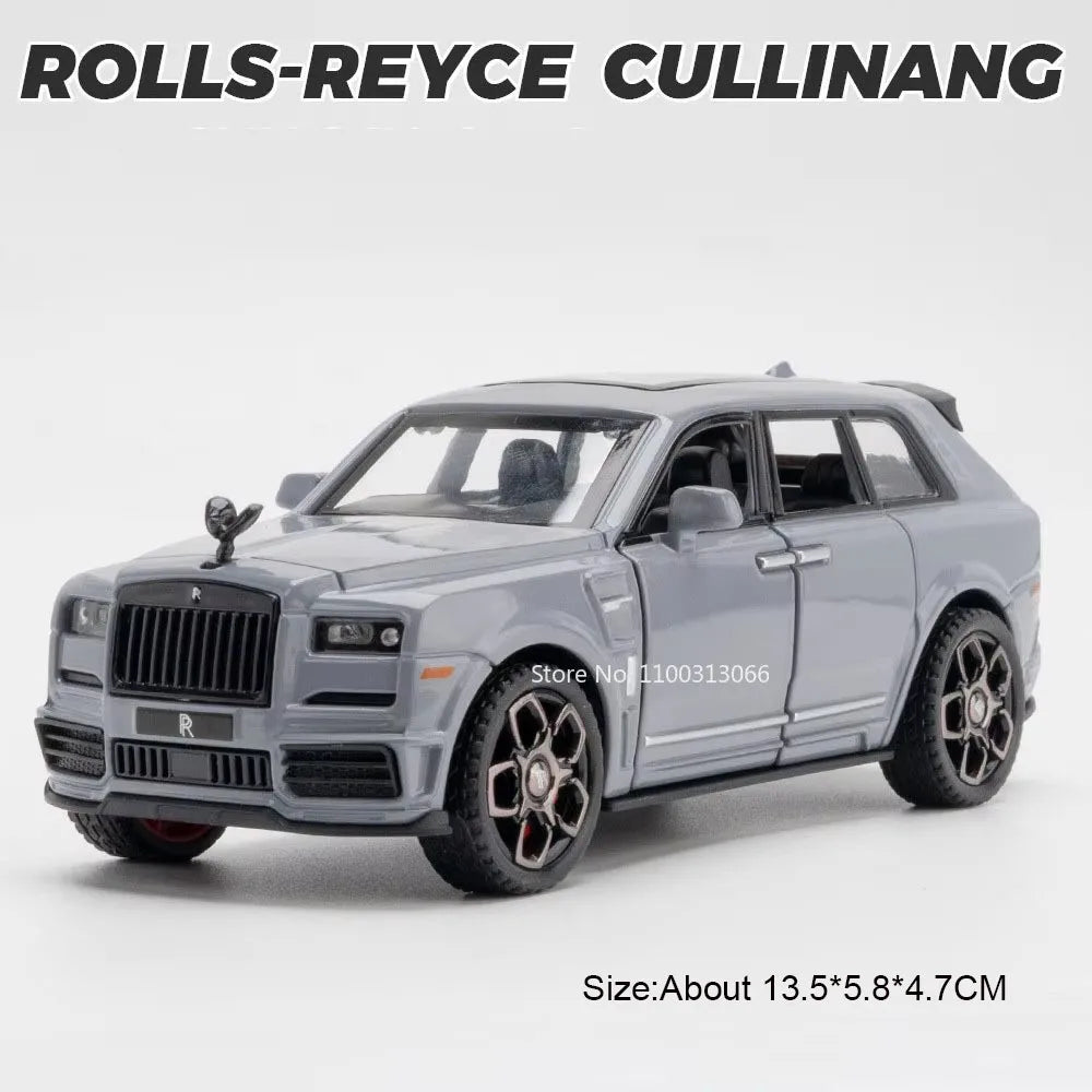 1:36 911 Carrera 1974 Rolls-Royce Cullinan Toy Cars Models Alloy Diecast Rubber Tires Pull Back Miniature Vehicle for Boys Gifts