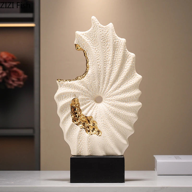 Gilded Ceramic Landscape Feng Shui Ornaments Desk Decoration Mascot Abstract Crafts Room Aesthetics Decor Home Accessories