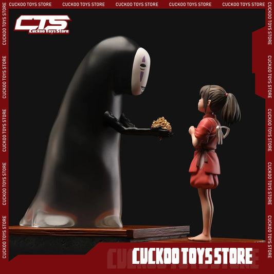 12cm Original Action Spirited Away Ogino Chihiro/No Face Man Anime Figurine Authentic Periphery Sculpture Static State Model Toy