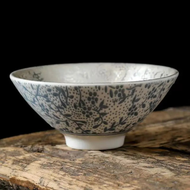 Creative 999 Sterling Silver Master Cup Ceramic Teacups Office Small Tea Bowl Household Handmade Chinese Kung Fu Drinkware