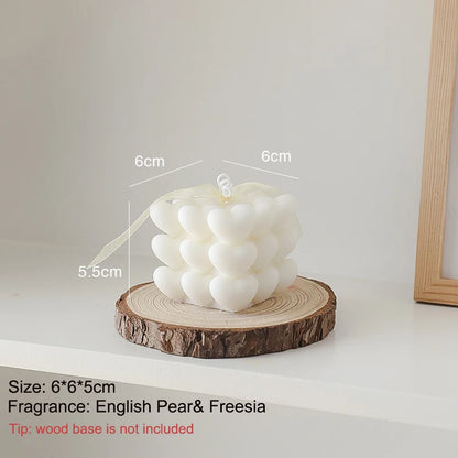 Rubik's Cube Scented Aromatic Candles Soy Wax Candles White English Pear & Freesia Aromatherapy Candle Wedding Home Decoration