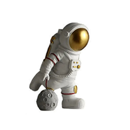 Astronaut Figurines Christmas Resin Spaceman Moon Sculpture Decorative Cosmonaut Statues Miniatures Gift for Kids Toy Home Decor