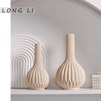 White Ceramic Vases ins Simple Dried Flower ornaments living Room art Home Decor Room decor Modern decorative vases