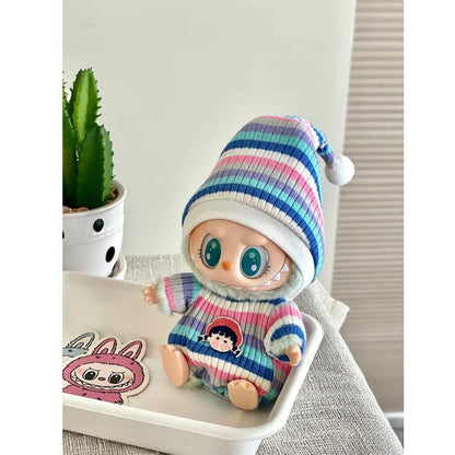 New Hot Mini Plush Doll'S Clothes Outfit Accessories For Korea Lafufu  Sitting Party V1 V2 Autumn Onesie Hat Set Clothing