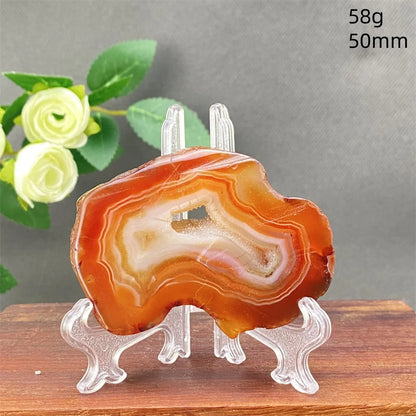 Natural Red Agate Crystal Cavity Stone - Energy Healing Reiki Meditation Beautiful Home Decor Gift for Prayer