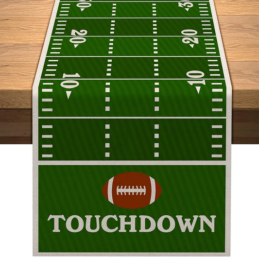 American Football Court Design Linen Table Runner Birthday Party Decorations Boy Sport Football Table Runners Dining Table Decor