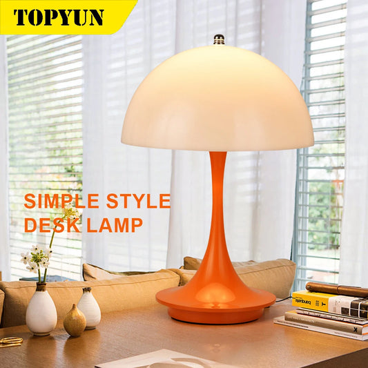 Lampe de table champignon PC abat-jour lumineux lampe de bureau rechargeable chambre chevet veilleuse décorative
