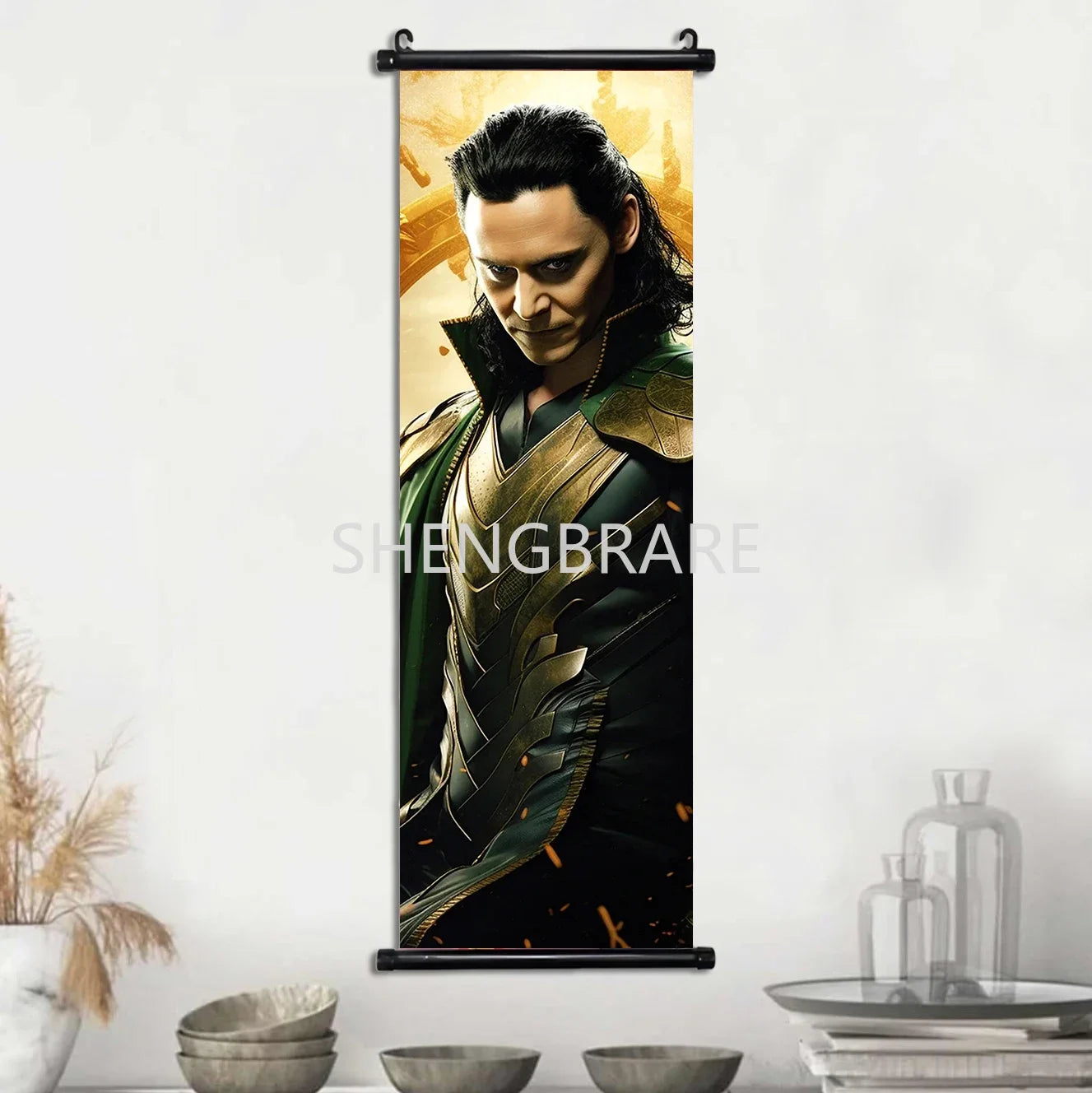 Marvel The Avengers Movie Loki Hanging Scroll Poster Artwork Home Decoration Decor Avengers Wallpaper Canvas Painting Print Gift