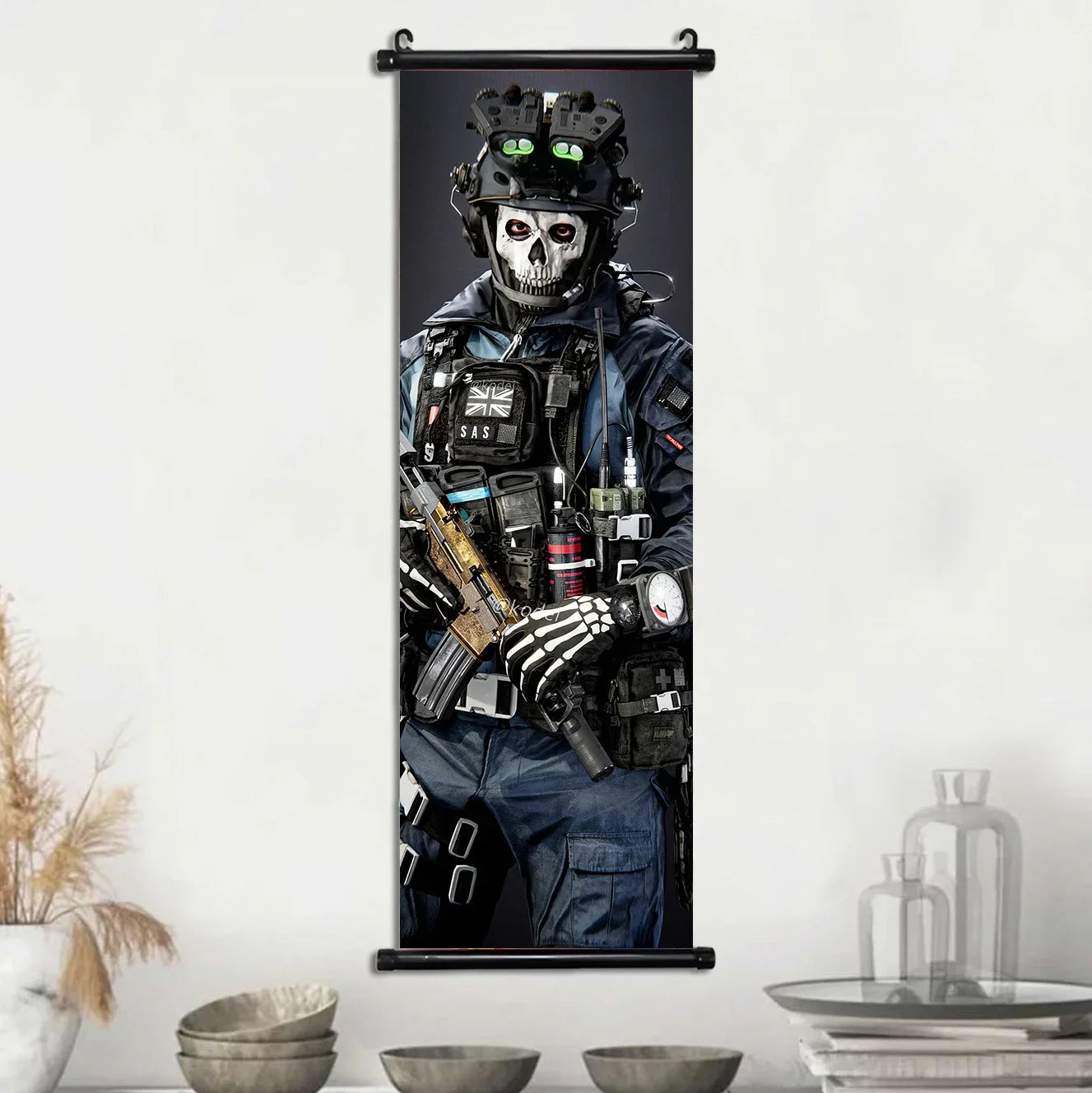 HD Hanging Scroll Call Of Duty Painting Modern Wall Artwork Simon Riley Picture Print Canvas Game Poster Home Decor Living Room