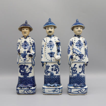 Chinesische Kaiserstatue aus der Qing-Dynastie, antike Porzellanfigur, Tischaccessoire, Heimdekoration