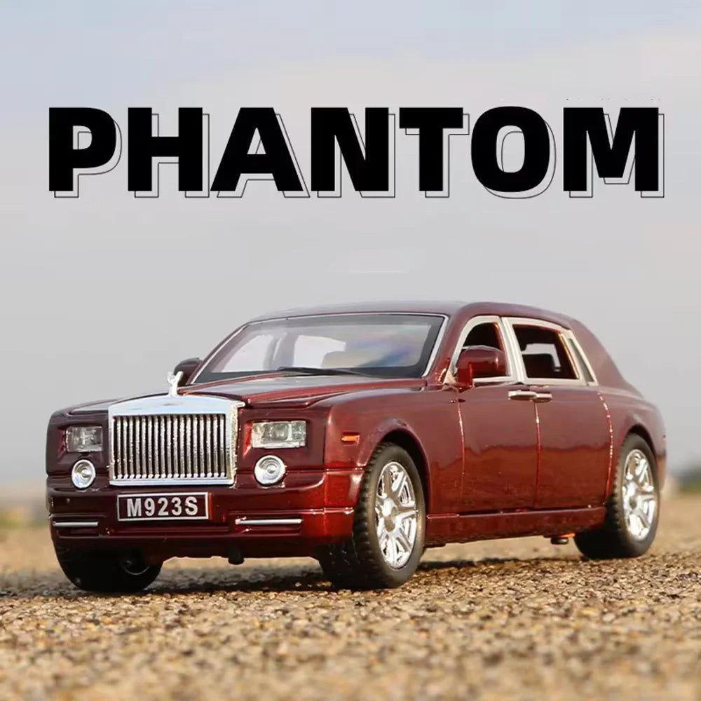 1:24 Rolls Royce Phantom Cullinan Mansory Cars Toys Miniature Models Light Music Pull Back 6 Doors Opened Vehicles Kids Gifts