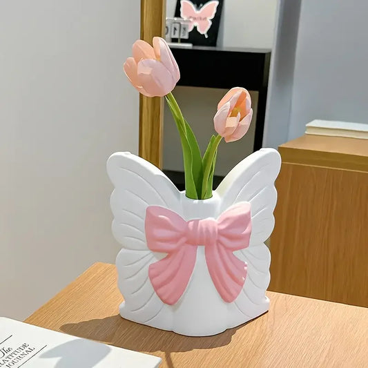Creative Butterfly Shaped Ceramic Vase Flower Pot Desktop Decoration Flower Arrangement Modern Vase Room Decoration